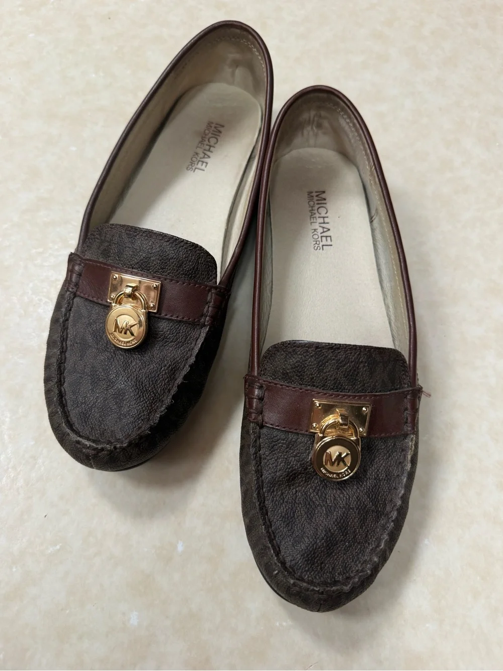 Michael Kors Hamilton brown logo loafers 81/2